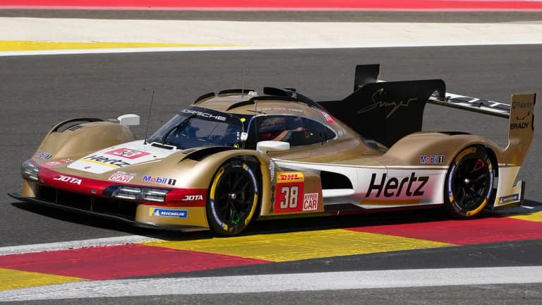 Gold Hertz Team Jota Porsche 963 number 38 racing at Spa-Francorchamps