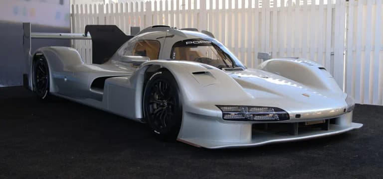 Silver Porsche 963 RSP road-legal prototype on display at the Goodwood Festival of Speed