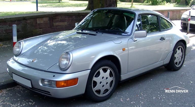 Silver Porsche 911 (964 model)