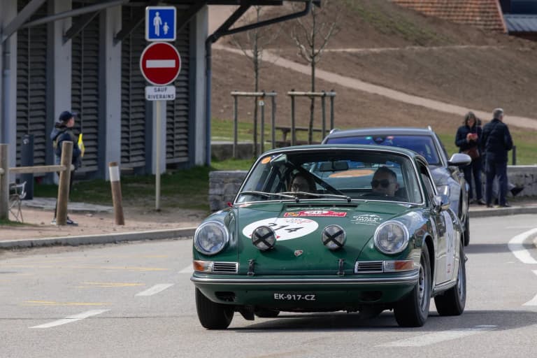 Classic 1965 Porsche 911 on a road rally