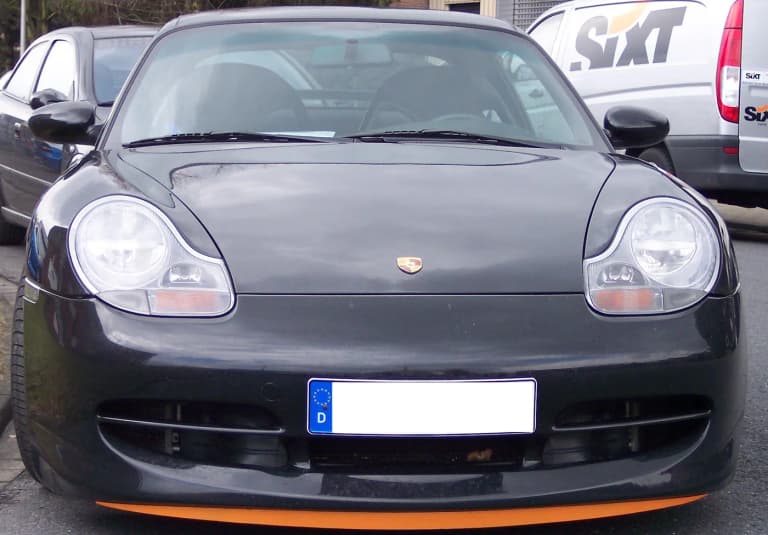 Black Porsche 996 GT3, front view