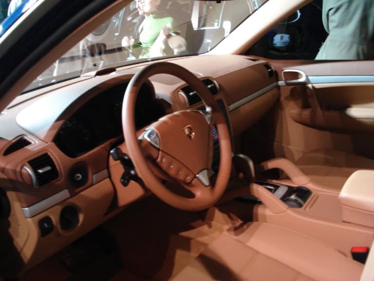 Porsche Cayenne interior showing the dashboard and center console
