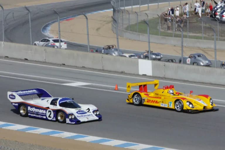Rothmans liveried Porsche 956 Group C car on track
