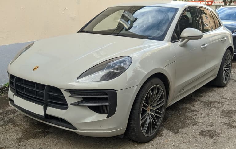 Gray 2020 Porsche Macan GTS, front three-quarter view
