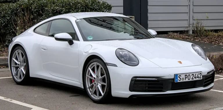 White Porsche 992 911 Carrera S coupe, the kind of car a Porsche VIN decoder identifies