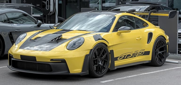 Porsche 992 GT3 RS with its large rear wing.