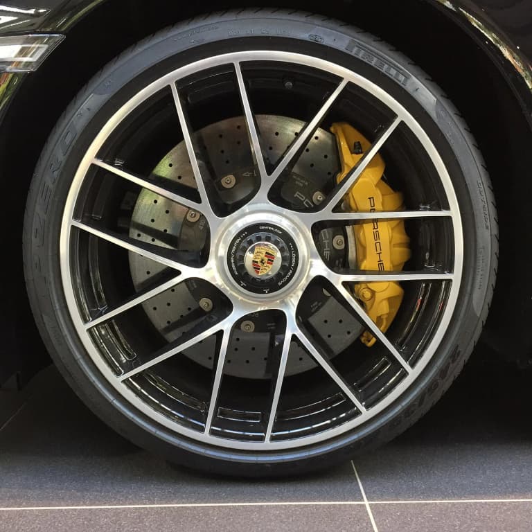 Factory Porsche 991 Turbo S wheel and brake. Not a conversion.