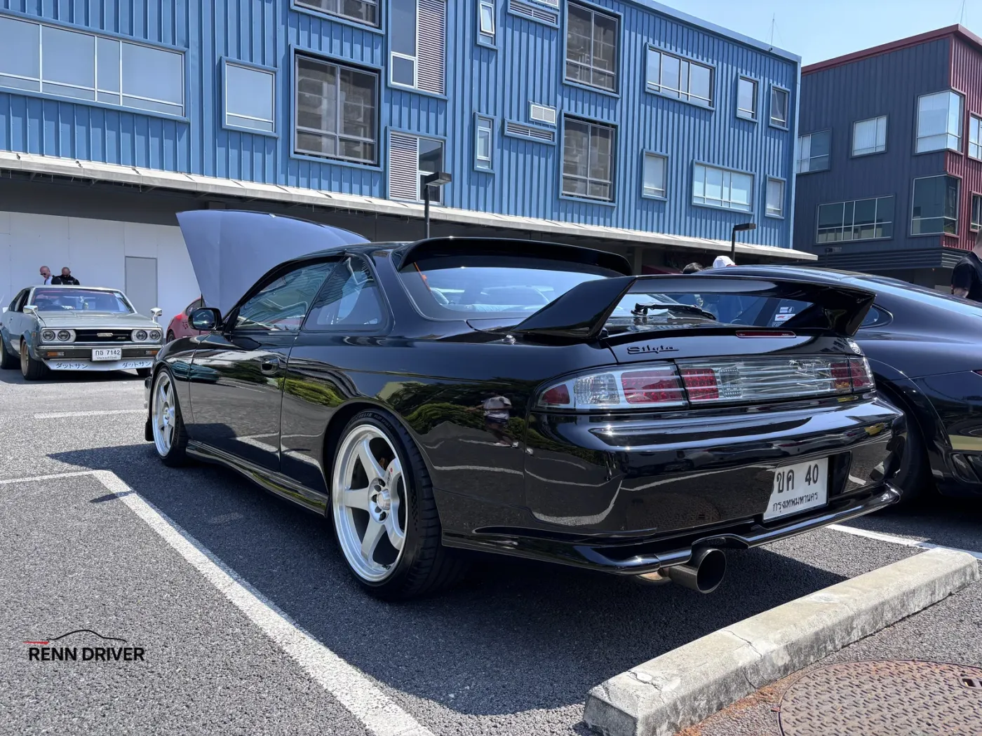 Black Nissan Silvia S14 rear view