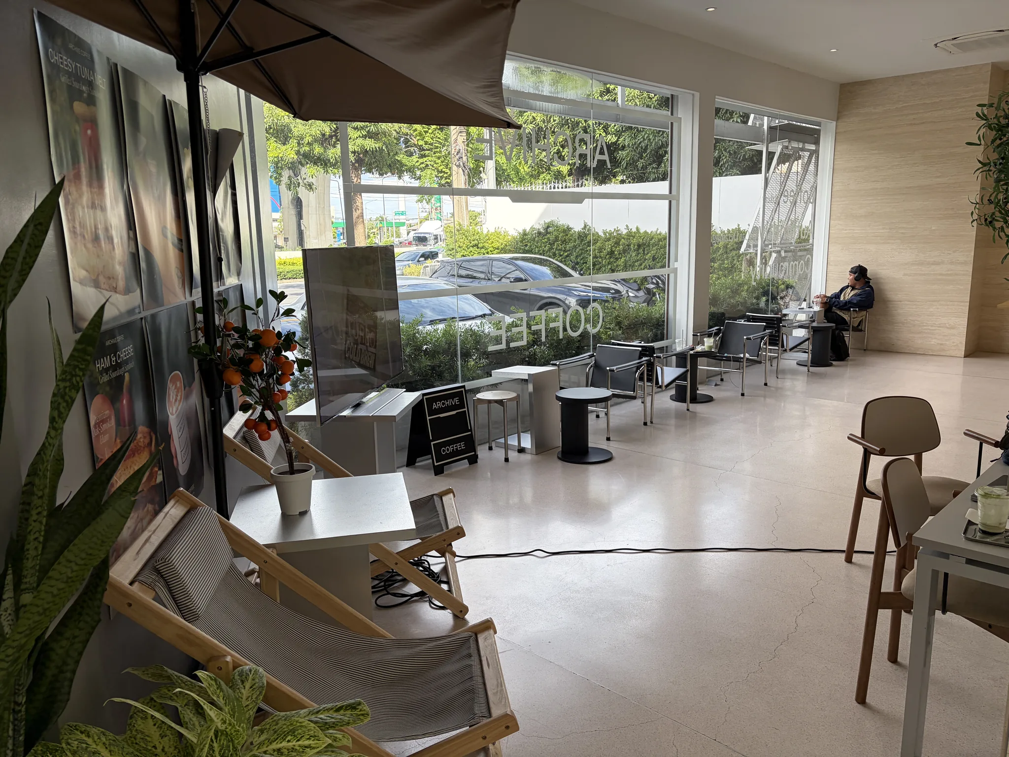 Window seating inside Archive Coffee