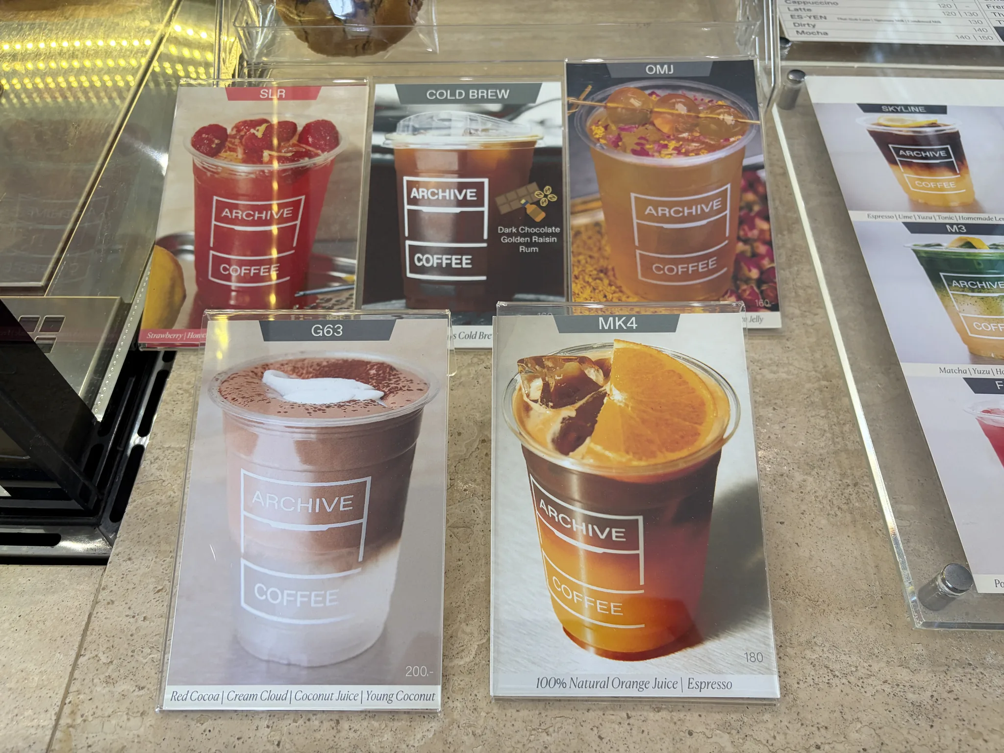 Archive Coffee drink display cards